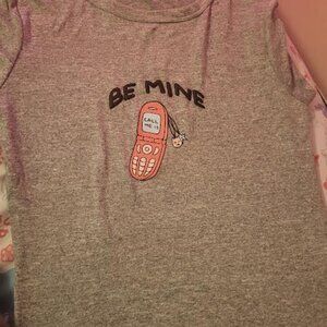 Juniors Harper and Ivy Be Mine Gray Baby Tee Size M